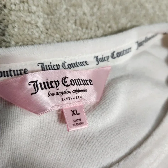 Juicy Couture Tracksuit Women XL Bone White Pants Jacket Velour Y2K Baby Doll - Picture 3 of 11